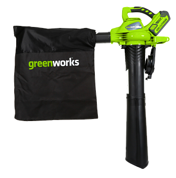 Воздуходув-Садовый Пылесос аккумуляторный Greenworks GD40BVK6, 40V, бесщеточный, с 1хАКБ 6 А.ч и ЗУ
