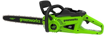 Цепная пила аккумуляторная Greenworks GD40CS20X, 40V, 40 см, 2000 Вт, бесщеточная, c 1хАКБ 4Ач и ЗУ 