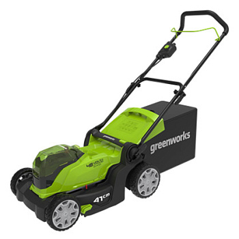 Газонокосилка аккумуляторная Greenworks G24X2LM41, 2*24V, 41 см, c АКБ 2АЧ и ЗУ