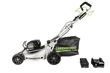 Газонокосилка самоходная, аккумуляторная Greenworks GC82LM51SPK5, 82V, 51 см, бесщеточная, без АКБ и