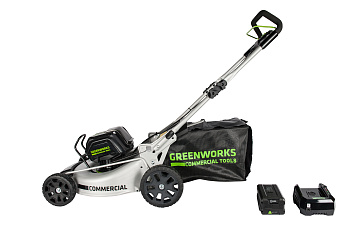 Газонокосилка аккумуляторная Greenworks GC82LM51K5, 82V, 51 см, бесщеточная, с 1хАКБ 5 А.ч. и ЗУ