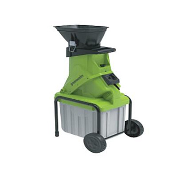 Измельчитель садовый электрический Greenworks GACSB,  2500 Вт с контейнером