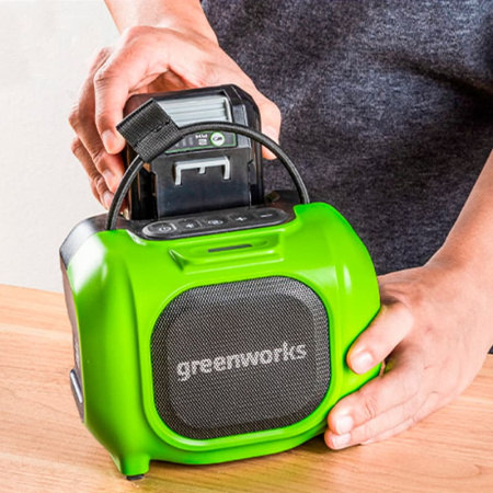 Беспроводная акустическая система аккумуляторная Greenworks Арт.3503107, 24V/220V, без АКБ и ЗУ